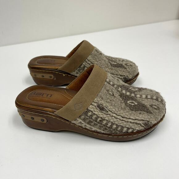 Born Bandy Birch Blanket Clogs Southwestern Textured Woven Tapestry Boho - W7/38 - Picture 11 of 12